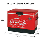 Coca-Cola Ice Chest, 54L-Easy-to-clean base, lid & liner