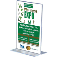 Staples Standup Acrylic Desktop Sign Holder - 5" x 7"-Transparent double-sided sign holder made of durable, clear plastic