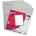 Hilroy Figuring Pads, 8-3/8" x 10-7/8", Wide-Ruled, White, 3-Hole Punched, 5 Pack of 5 Pads, 96 Sheets per Pad-Sheets come away cleanly and easily