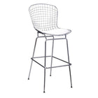 Nicer Furniture Bertoia Chrome Wire Frame Counter Stool - White - 2 Pack-Seat and base made from welded steel rods