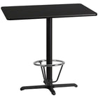 Flash Furniture Laminate 30"W x 42"L X-Base Table, Black (XUBK3042T230B3F)-Bar height hospitality table