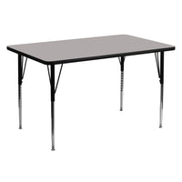 Flash Furniture 30''W x 60''L Rectangle Activity Table with 1.25'' High Pressure Top and Standard Height Adjustable Legs, Grey-Grey Laminate