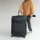 Air Canada Central 28" Softside Spinner Luggage - Charcoal-Retractable push-button handle