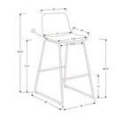 Monarch Specialties 7750 Barstool - White Leather-Look/White Metal-Product dimensions: 18 inches W x 22 inches D x 39.75 inches H