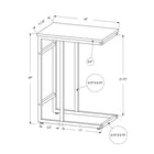 Monarch Specialties 2172 Accent Table - 24"H/Dark Taupe/Black Metal-Solid black metal base delivers optimal stability