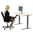 Uncaged Ergonomics 60" RISE-UP Electric Height Adjustable Desk - White MDF/Grey-Frame height range: 26"- 51.6"