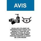 Mark Maker French Light Gauge Plastic Sign - Avis Veuillez Utiliser Un Desinfectant Pour Les Mains Et Porter Un Masque Facial-French Light Gauge Plastic Sign Signs