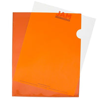 JAM Paper Plastic Sleeves, 9" x 11 1/2", Orange, 12 Pack-Orange Plastic Sleeves