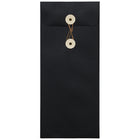 JAM Paper #10 Policy Envelopes with Button and String Tie Closure, 4 1/8 x 9.5, Black Linen Recycled, 1000 Pack (1261601B)-Black