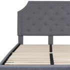 Flash Furniture Brighton Full Size Tufted Upholstered Platform Bed - Light Grey Fabric-Button Tufted