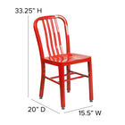 Flash Furniture Commercial Grade Metal Indoor-Outdoor Chairs - Red - 2 Pack-Designed for Indoor or Outdoor Use