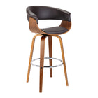 Armen Living - Julyssa 66 cm Tabouret pivotant en Simili Cuir Marron-Capacité de poids: 250 lb.