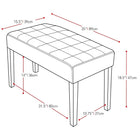 CorLiving – Banc California LMY-110-O à 24 panneaux, similicuir, blanc-Sert aussi de repose-pieds confortable