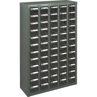 Kleton Kpc-500 Parts Cabinets, Galvanized Steel, 60 Drawers, 22-3/5" x 8-7/10" x 36-9/10", Grey-Colour: Grey
