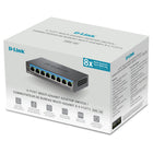 D-Link 8-Port Multi-Gigabit Unmanaged Switch-Metal housing and fanless design help improve heat dissipation, durability and allows quiet operation