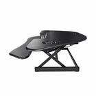 Rocelco 46" Adjustable Sit/Stand Up Corner Desk Riser with Dual Monitor Mount - Black-CADR holds 1 or 2 monitors and or a laptop with plenty of space to work