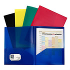 C-Line Two-Pocket Heavyweight Poly Portfolio Folders Assorted 8.5" x 11", 20 Pack (CLI32950)-Assorted heavyweight polypropylene folder