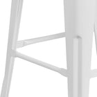 Flash Furniture 30" High Backless Metal Barstool with Square Wood Seat - White-500 lb. Weight Capacity