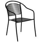 Flash Furniture Black Indoor-Outdoor Steel Patio Arm Chair with Round Back-Stacks up to 8 Chairs High