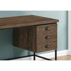 Monarch Specialties 7485 48" Computer Desk - 55"L/Brown Reclaimed Wood/Black Metal-Warm brown reclaimed wood-look finish on all sides