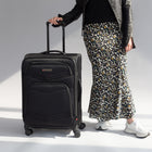 Air Canada Central Collection 24" Softside Spinner Luggage - Black-Retractable push-button handle