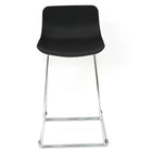 Cathay Importers Black Low Back Counter Stool with Chrome Sled Legs, 2 Pack-Metal/Polypropylene