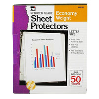 Charles Leonard Sheet Protectors, Top Loading with Binder Holes, Non-Glare, Letter Size, Clear, 250 Pack-250 Pack