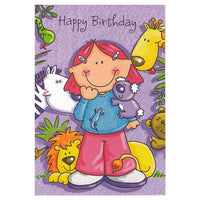 Rosedale 5-1/2" x 8" Juvenile Girl Birthday Greeting Cards And Envelopes, 12 Pack (15915)-Printed on premium uncoated card stock