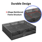 ShoppingAll Mesh Metal Monitor Stand Riser and Desk Organizer with Drawers - Black-This sleek design desk monitor stand is engineered using high-quality metal. Its strong and stable H-shape mesh frame can support over 33lbs
