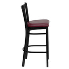Flash Furniture HERCULES Series Black Vertical Back Metal Restaurant Barstool - Burgundy Vinyl Seat-Vertical Back Design