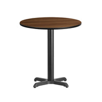 Flash Furniture – Table ronde en stratifié noyer de 24 po avec base de 22 x 22 po (XURD24WAT2222)-Table d'hospitalité