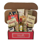 Dolce & Gourmando Italian Treasures Gourmet Gift Basket-Contents include traditional Italian specialty imports such as pasta, several pasta sauce, olive tapenade, olive oil, Italian salad dressing grissini, herbs and some Italian sweets.
