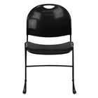Flash Furniture HERCULES Series Black Ultra-Compact Stack Chair with Black Frame-Multipurpose Stack Chair
