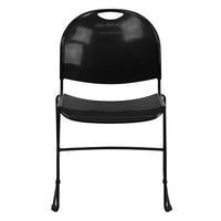 Flash Furniture HERCULES Series Black Ultra-Compact Stack Chair with Black Frame-Multipurpose Stack Chair