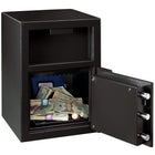 SentrySafe Digital Security Depository Safe with Drop Slot - 0.9 Cu. Ft.-Lock Type: Digital locking mechanism. Comes with factory set Master & Manager codes that can be changed to your own personal 1-10 digit code. This safe offers capabilities to add/remove additional user codes