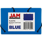 JAM Paper Plastic Business Card Case, Blue, 100 Pack (291618967B)-Material: Plastic