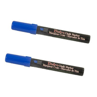 Marvy Uchida Chisel-Tip Liquid Chalk Markers - Erasable - Dustless - Blue - 2 Pack-Colour: Blue