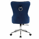 Plata Import - Boyel Chaise de bureau en velours rembourré - Bleu-Assemblage requis