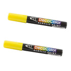 Marvy Uchida Chisel-Tip Acrylic Paint Marker - Yellow - 2 Pack-Colour: Yellow