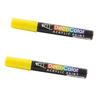 Marvy Uchida Chisel-Tip Acrylic Paint Marker - Yellow - 2 Pack-Colour: Yellow