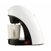 Brentwood 1-Cup Coffee Maker with Mug - White-Single Serve Coffee Maker