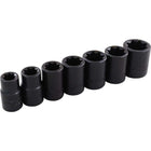 Gray Tools 7 Piece 1/2" Drive 8 Point SAE, Standard Impact Socket Set, 3/8"-3/4"-Contains Sizes: 3/8", 7/16", 1/2", 9/16", 5/8", 11/16", 3/4".