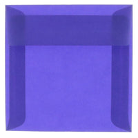 JAM Paper 6.5 x 6.5 Square Envelopes, Primary Blue Translucent Vellum, 100 Pack (PACV527g)-Primary blue