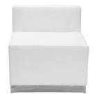 Flash Furniture  Hercules Alone Series Leather Reception Configuration, White, 3 Pieces (ZB803670SWH)-Assembly Required