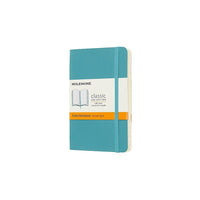 Moleskine Classic Ruled Soft Cover Notebook with Pocket, Blue Reef, 3.5" x 5.5"-192 pages, 3.5" x 5.5" Ivory coloured paper