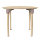 Flash Furniture Bright Beginnings 33" Round Commercial Grade Wooden Adjustable Height Classroom Activity Table - Beech-Powder Coated Metal Legs Adjust in 1" Increments from 15"H - 23"H
