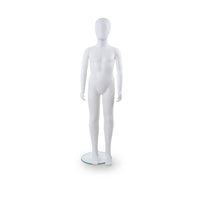 Can-Bramar Child Egghead Unbreakable Mannequin - Glass Base - Age 6-8 Years - Blown White (PL-K21)-Straight Arms for Easy Dressing
