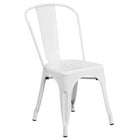 24'' Round White Metal Indoor-Outdoor Table Set with 4 Cafe Chairs [CH-51080TH-4-18CAFE-WH-GG]-4