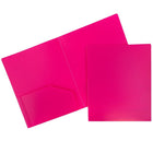 JAM Paper Plastic Heavy Duty Folder, Fuchsia, 12 Pack (383Hfug)-Size: 9" x 12"