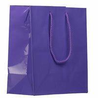 JAM Paper Glossy Gift Bags with Rope Handles - Medium - 8" x 4" x 10" - Purple - 100 Pack-Color: Purple Glossy: Make your gift stand out with shiny colourful gift bags.